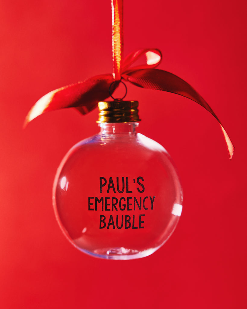 Personalised Emergency Fillable Christmas Bauble - The ultimate Adult Christmas Gift