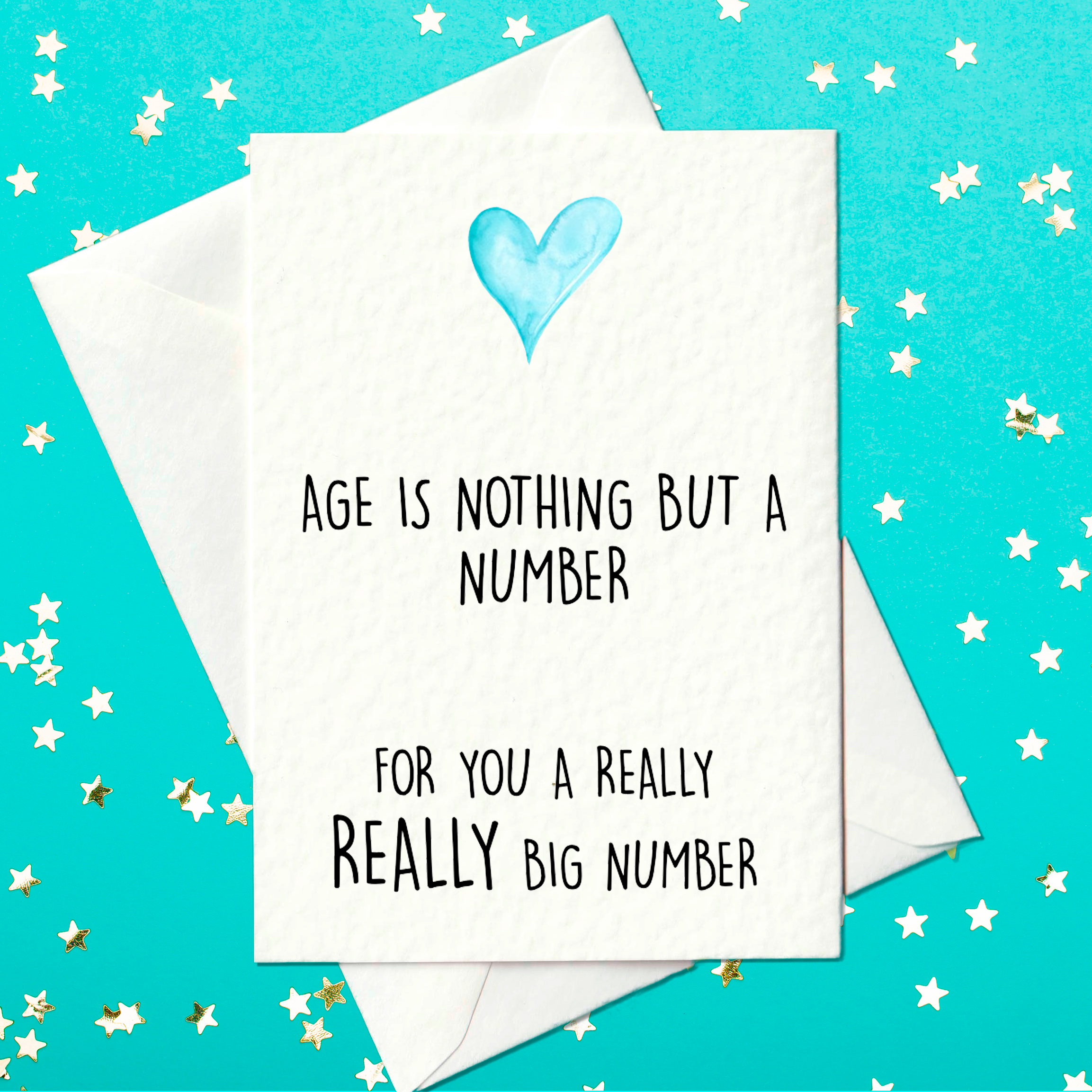 Funny birthday card for friends - age is nothing but a number