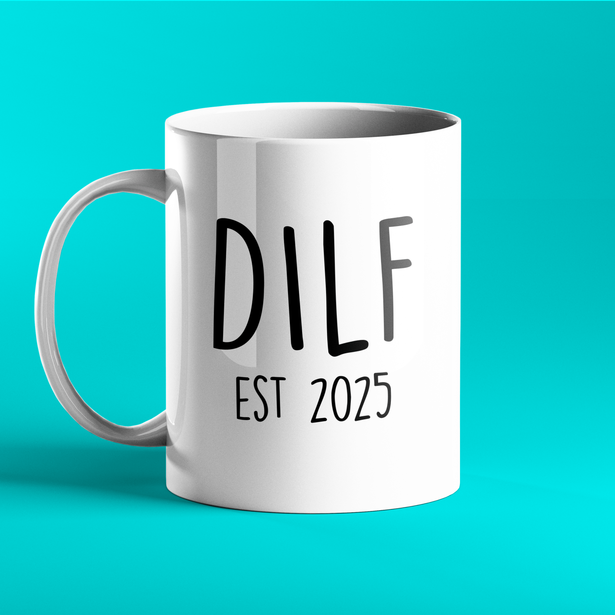 DILF Personalised Gift Mug – Funny First Father’s Day Present for New Dads - Prickly Cards