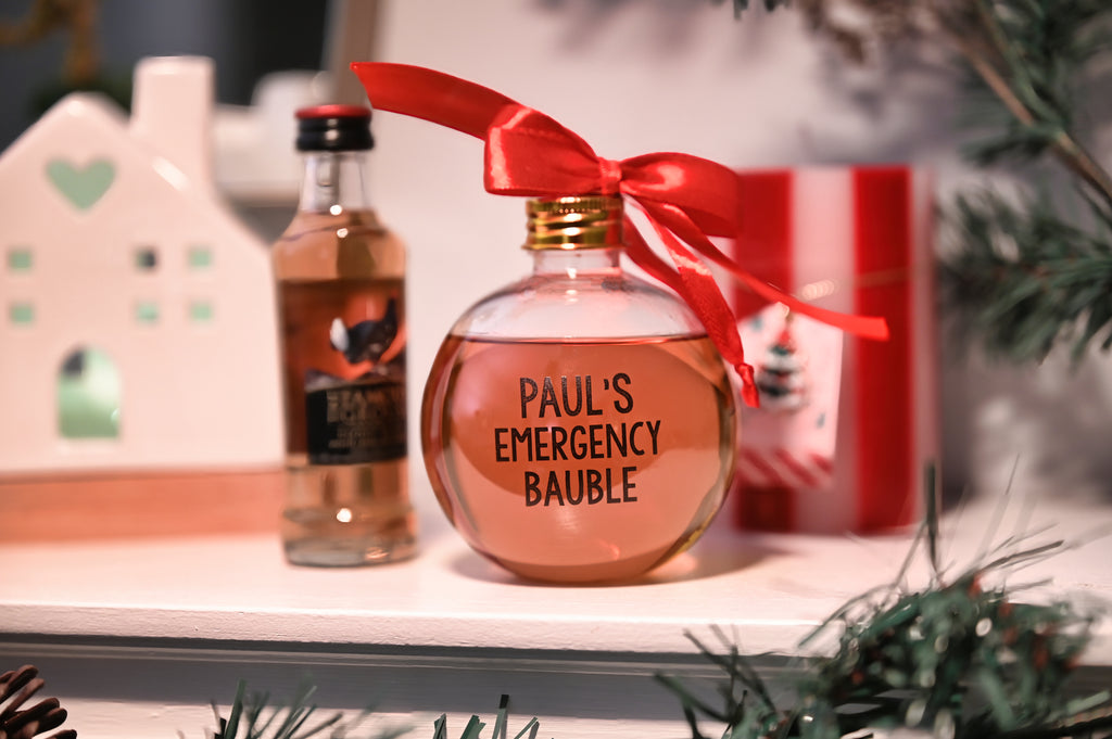 Personalised Emergency Fillable Christmas Bauble - The ultimate Adult Christmas Gift