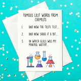 Funny card for chemist - Funny birthday card for a chemist - Chemist card (A6)