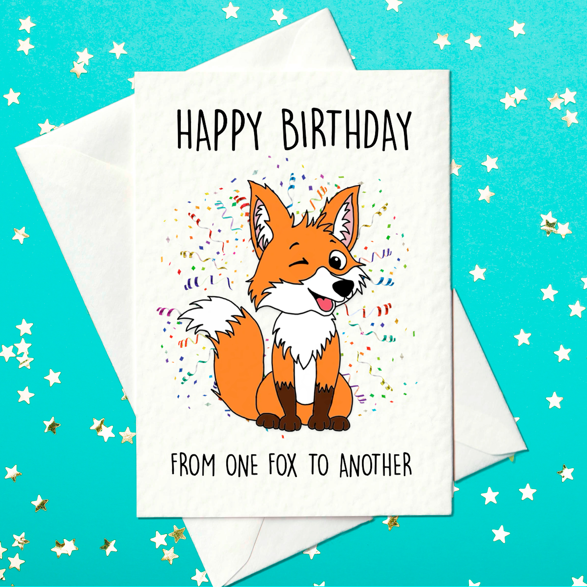 Happy Birthday From One Fox To Another Card