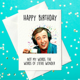 Alan Partridge – Happy birthday – Not my words, the words of Stevie Wonder – Funny Birthday Card (A6)