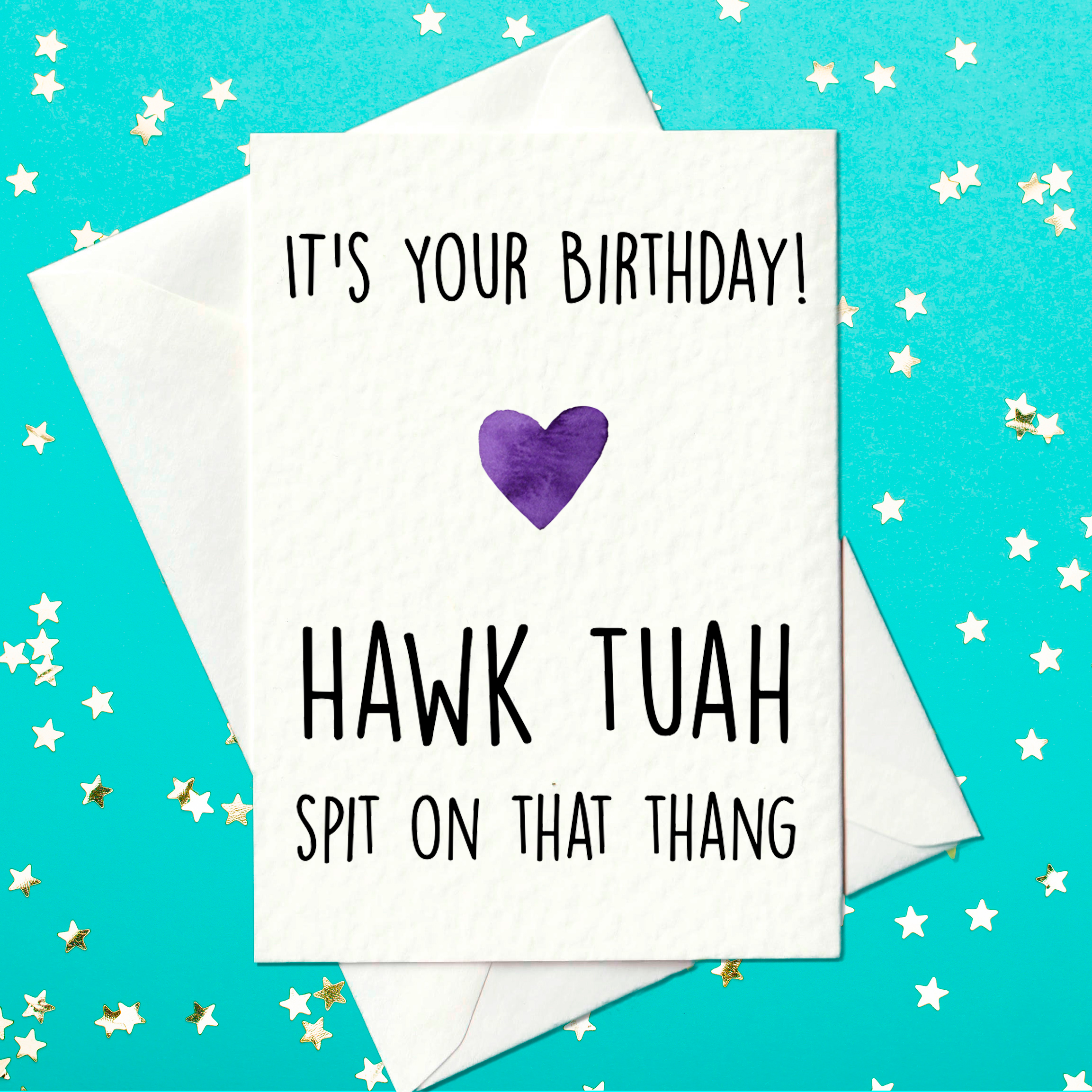 Hawk Tuah birthday card