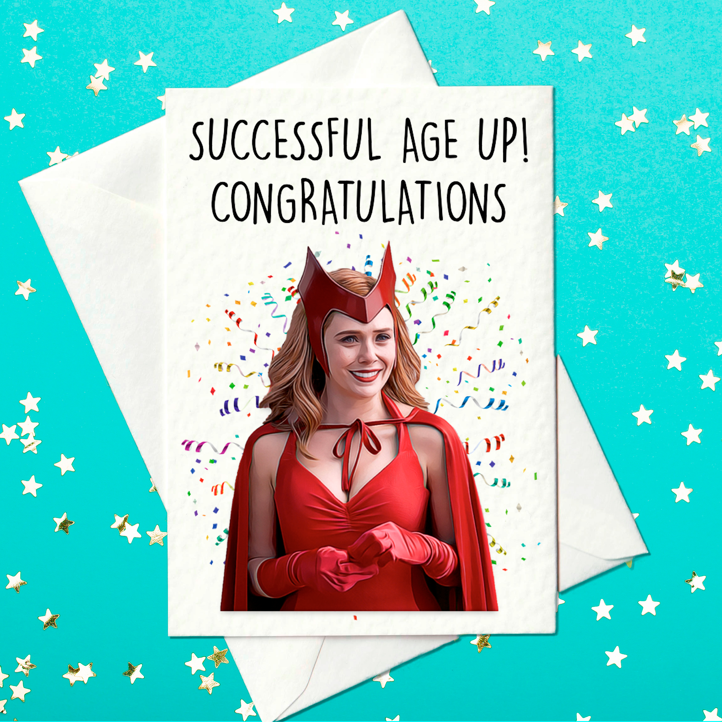 Successful Age Up! Congratulations - Scarlet Witch Wandavision Birthday Card