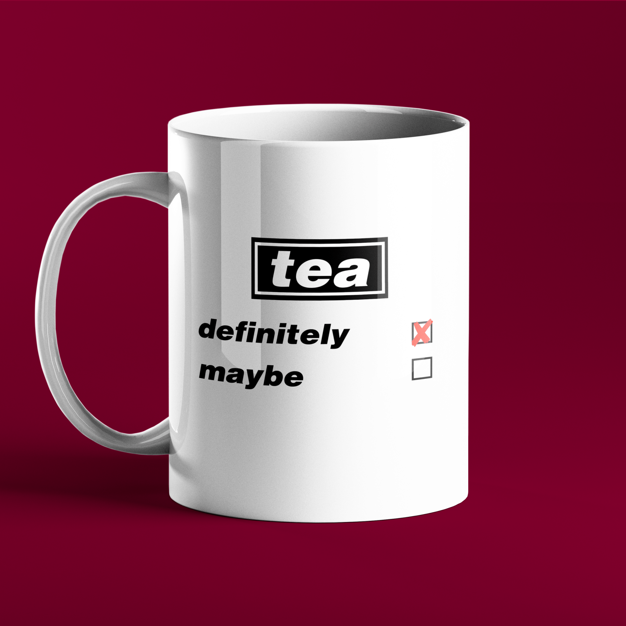 Oasis gift mug - tea definitely maybe