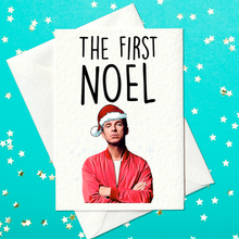 Load image into Gallery viewer, The First Noel – funny Oasis Themed Christmas card with Noel Gallagher (A6)