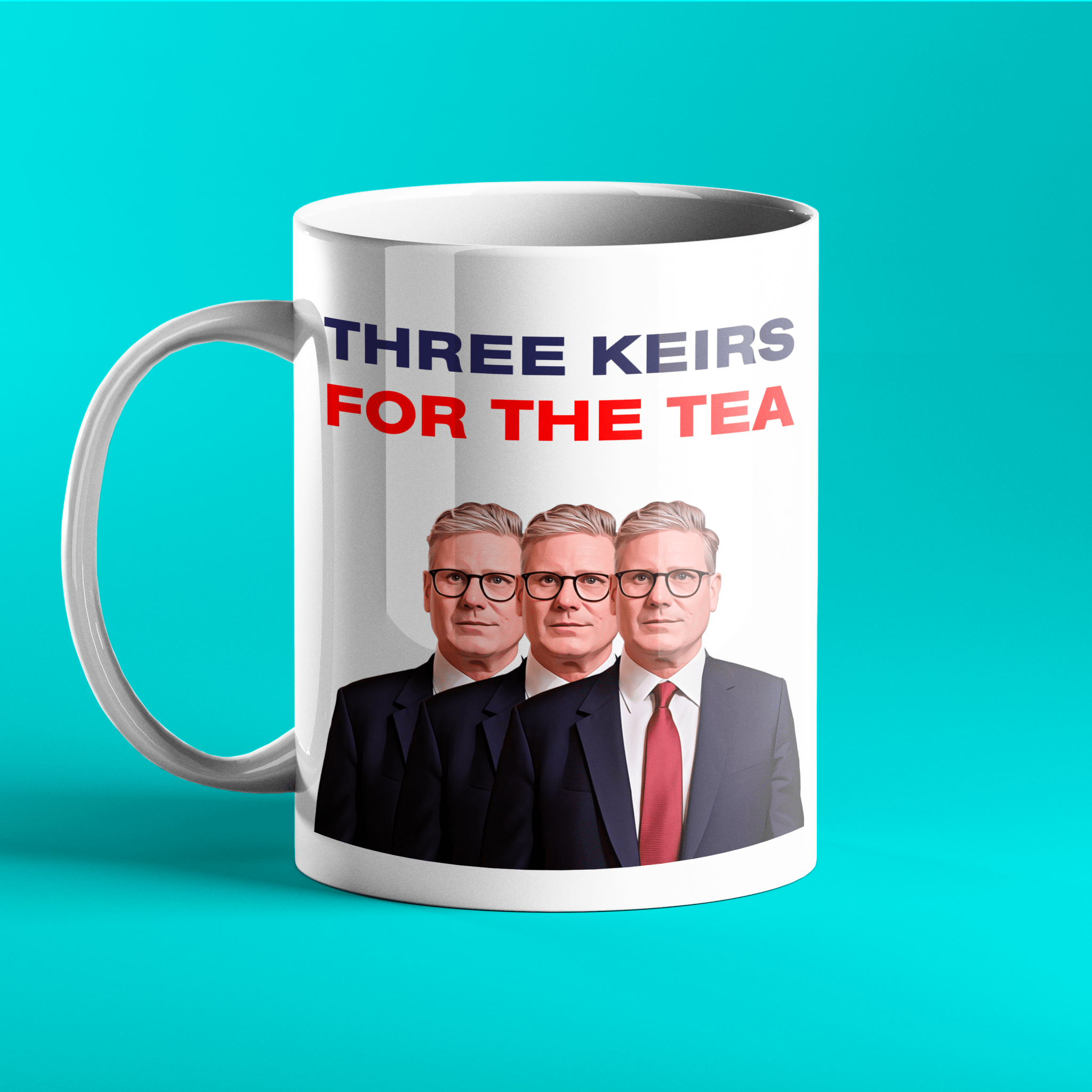 Keir Starmer gift mug - three Keirs for the tea