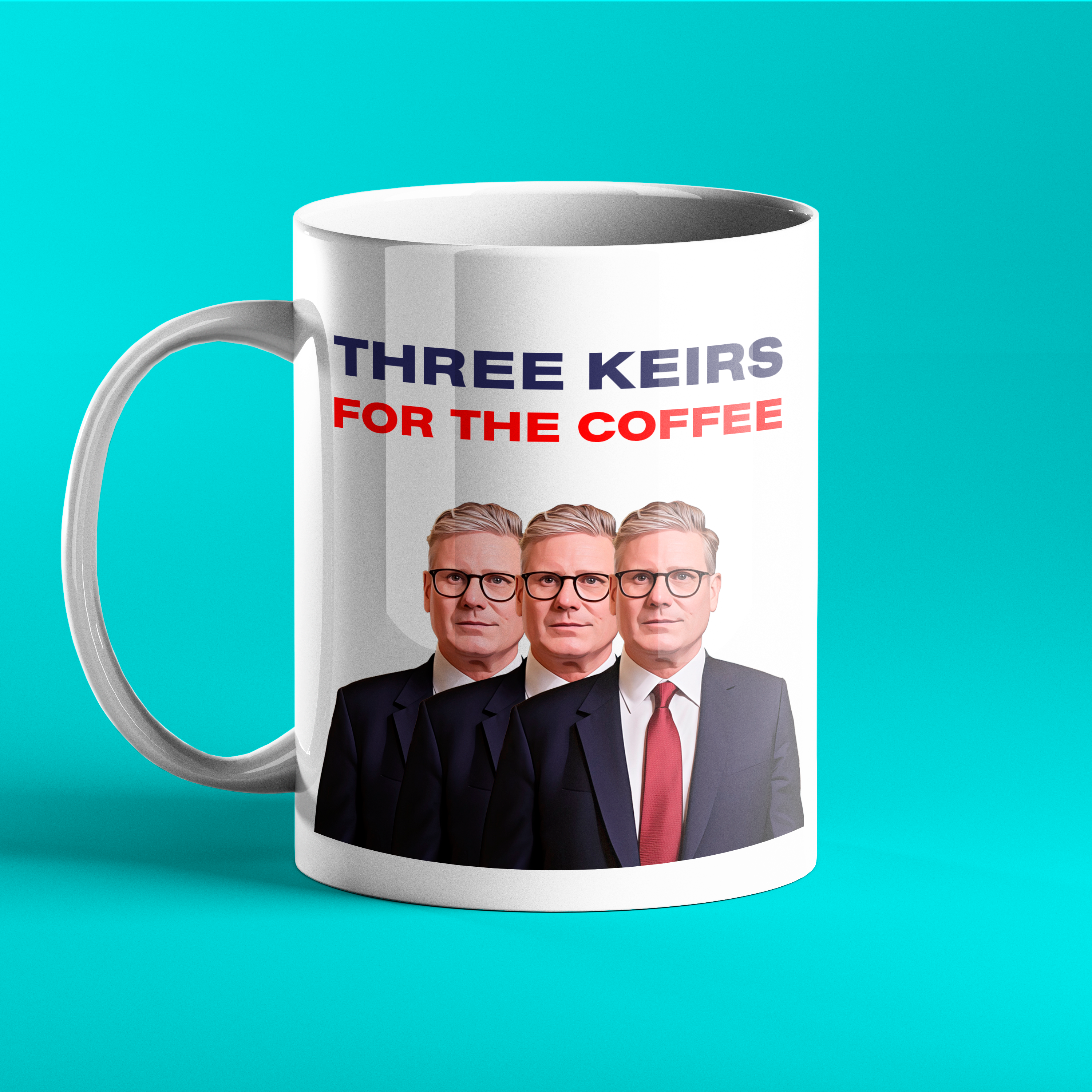 Keir Starmer Labour Party political gift mug - three Keirs for the coffee