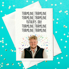 Load image into Gallery viewer, Tramline, Tramline, Tramline Father&#39;s Day Card, Tramline, Tramline – Kaleb Cooper Happy Father&#39;s Day (A6)