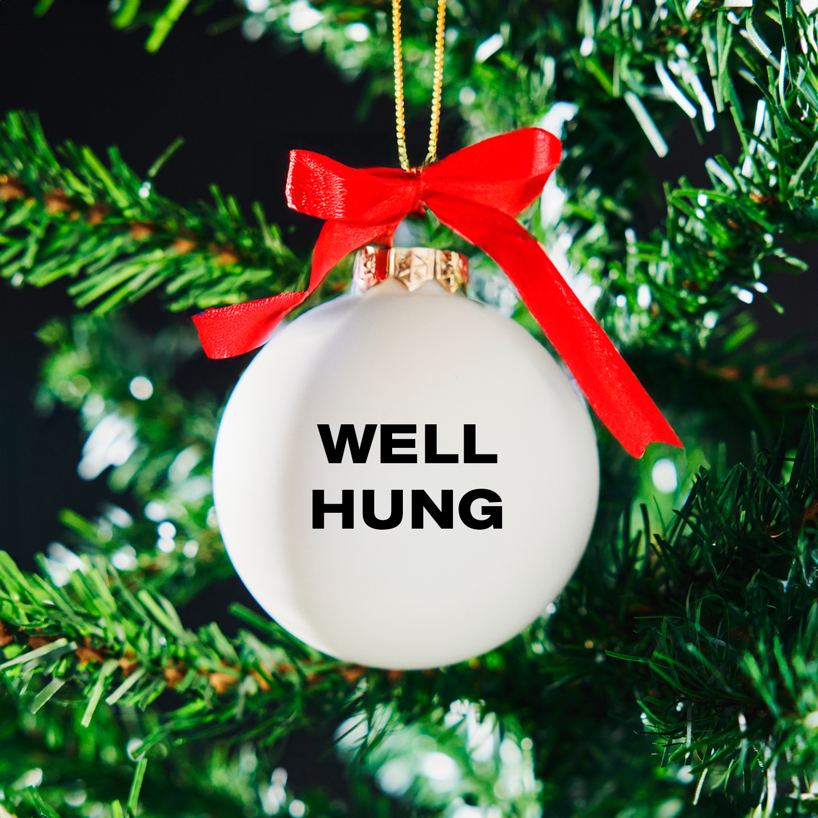 Rude Christmas bauble - well hung