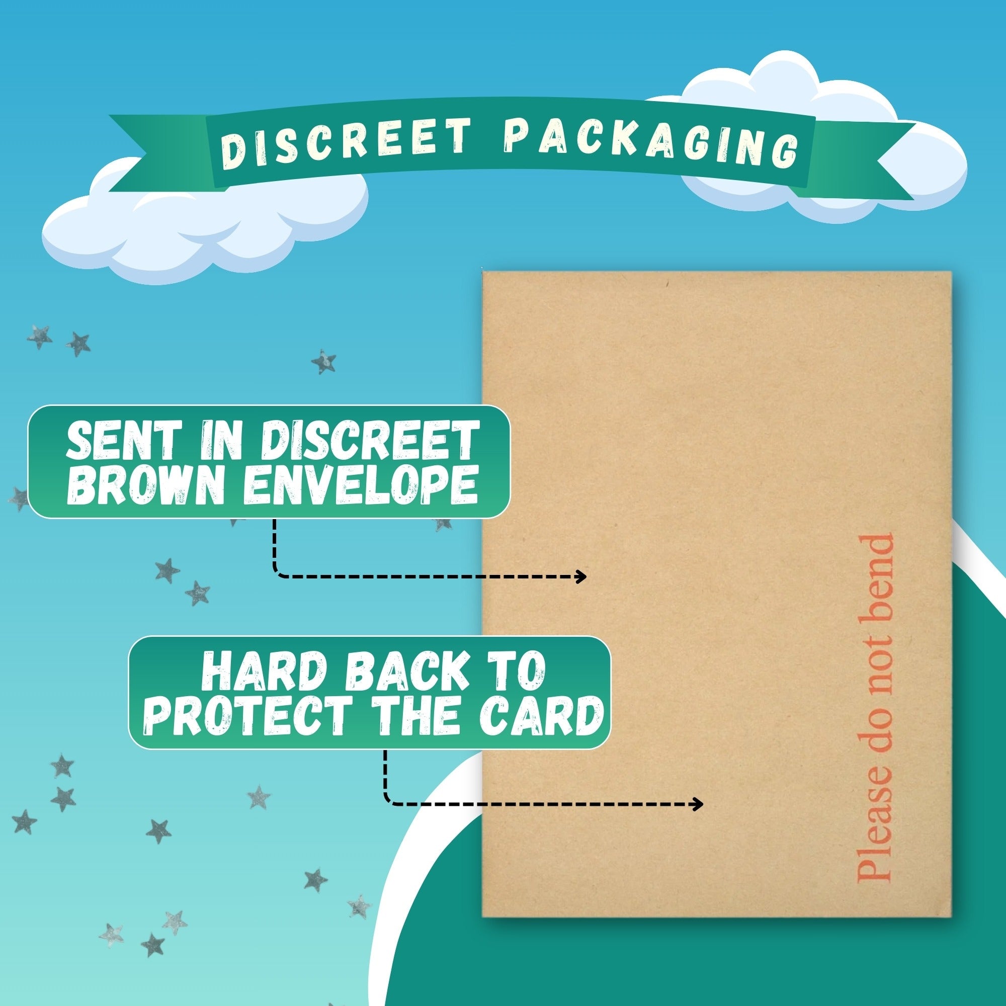 Discreet packaging: sent in a hard backed brown envelope