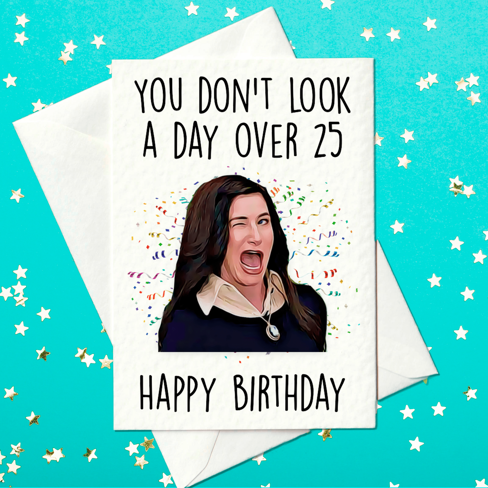 You Don't Look A Day Over 25 - Happy Birthday - WandaVision - Agnes Harkness Winking Card - Prickly Cards