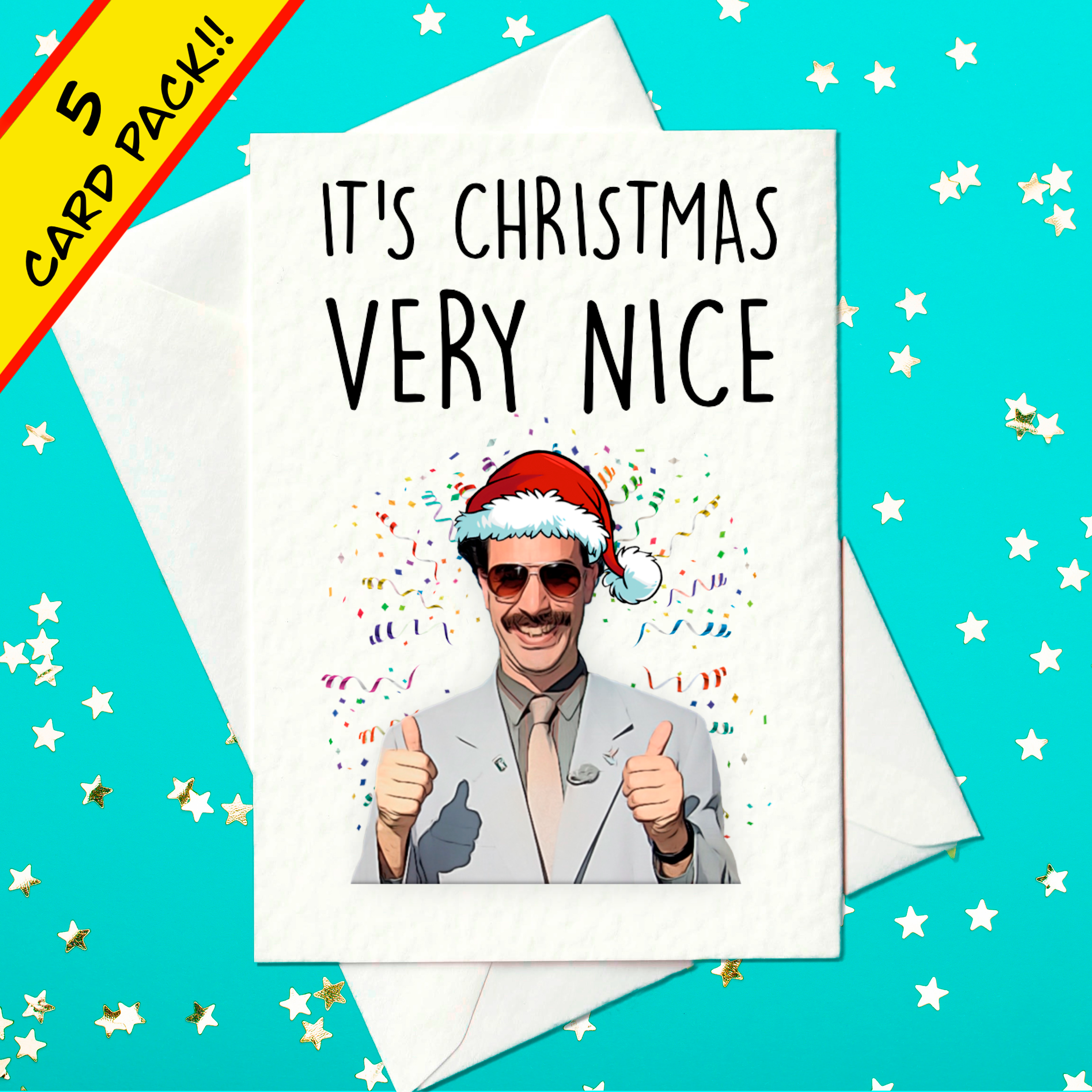 Borat Christmas card pack