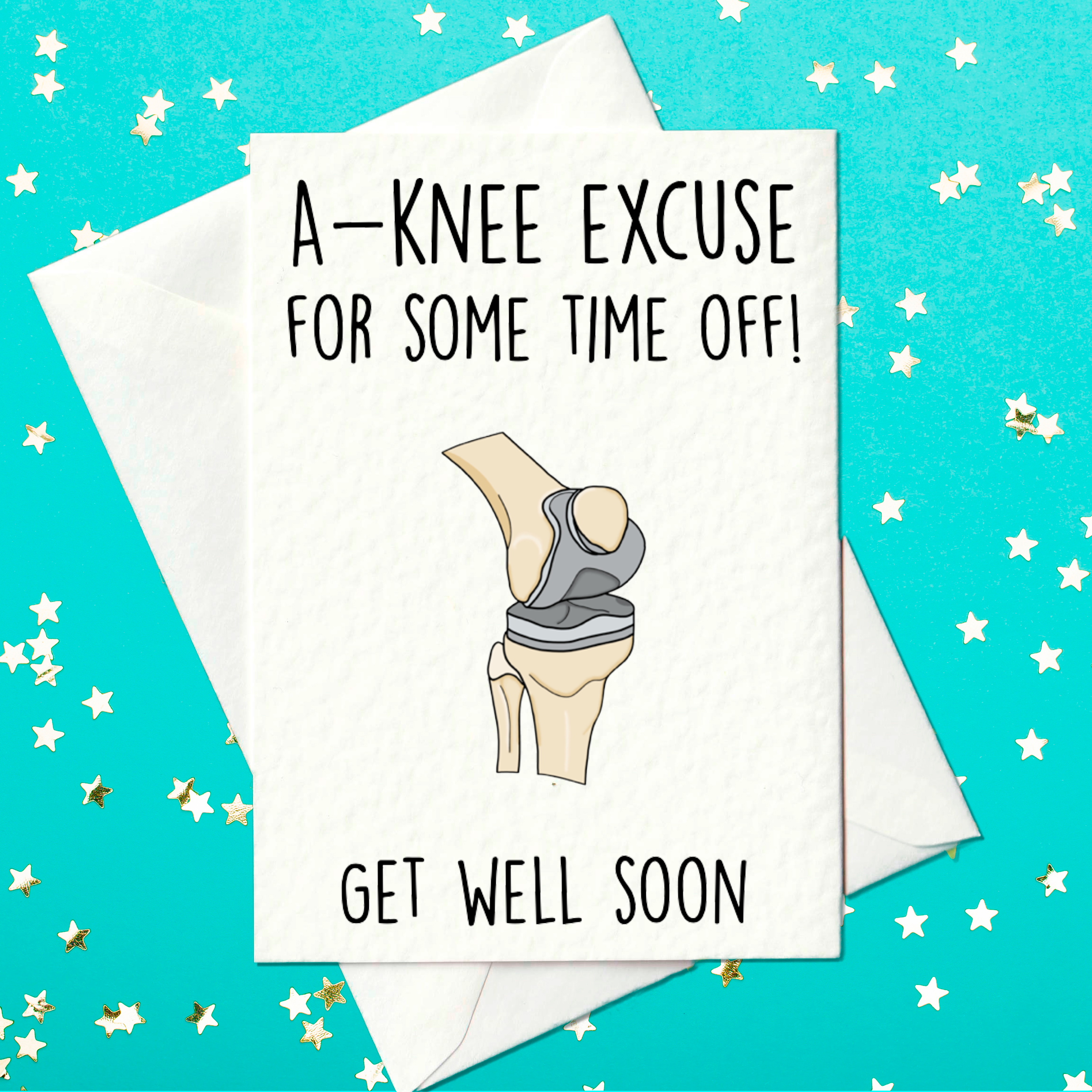 Knee replacement get well soon card