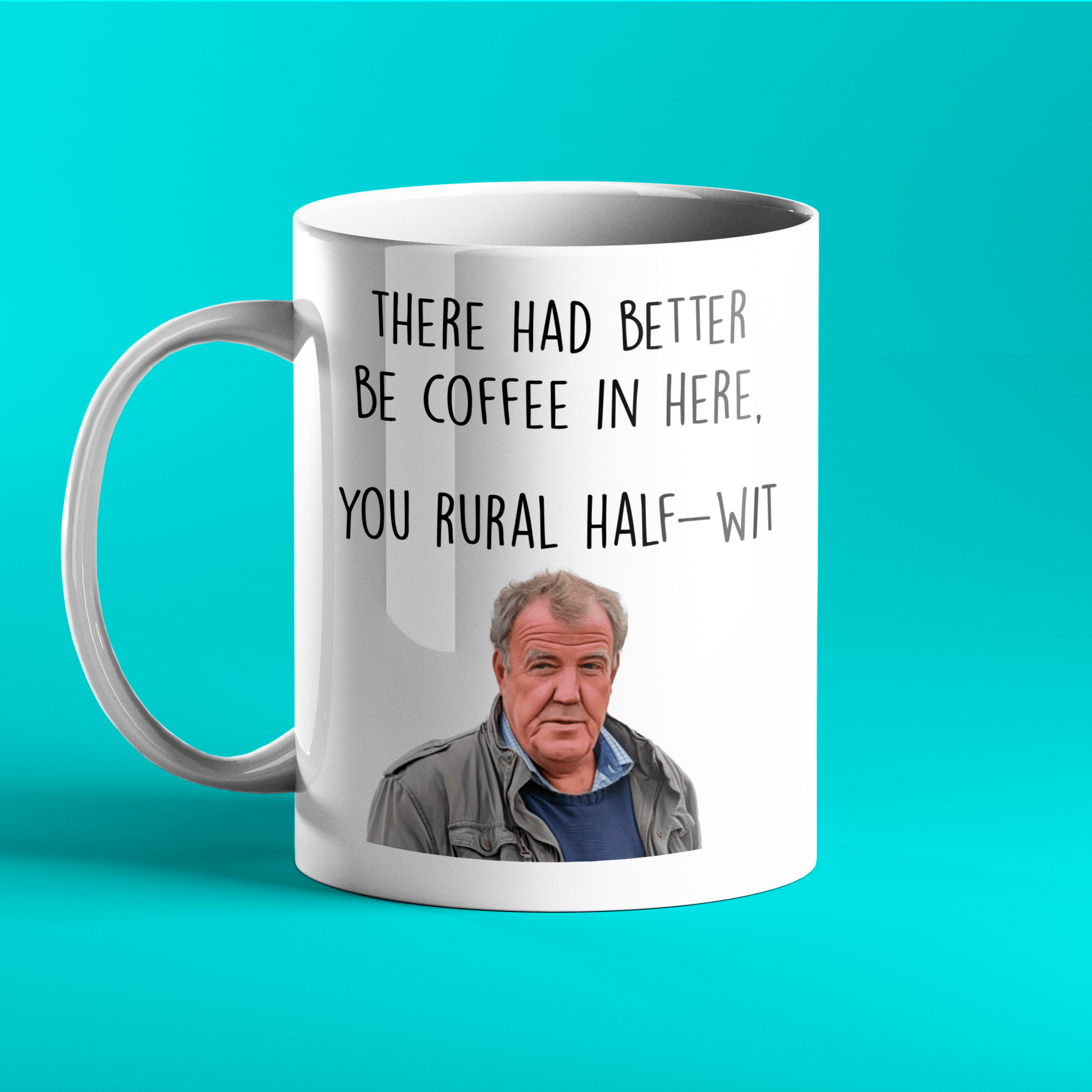 Funny Clarkson's Farm coffee mug with Jeremy Clarkson
