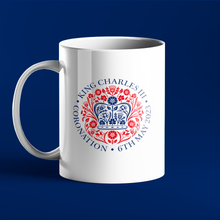 Load image into Gallery viewer, King Charles - 2023 Coronation Mug - Red &amp; Royal Blue