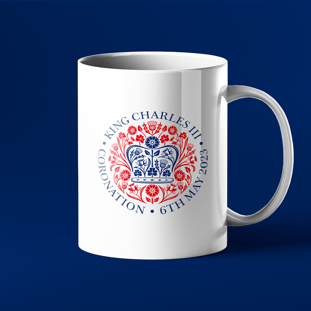 King Charles - 2023 Coronation Mug - Red & Royal Blue