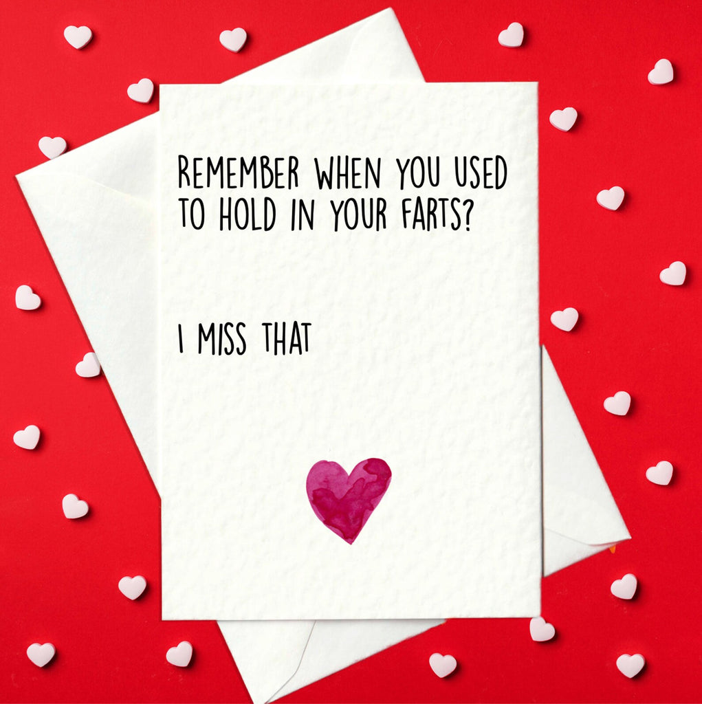 Remember When You Used To Hold In Your Farts? I Miss That - Funny Valentine's Day Card (A6)