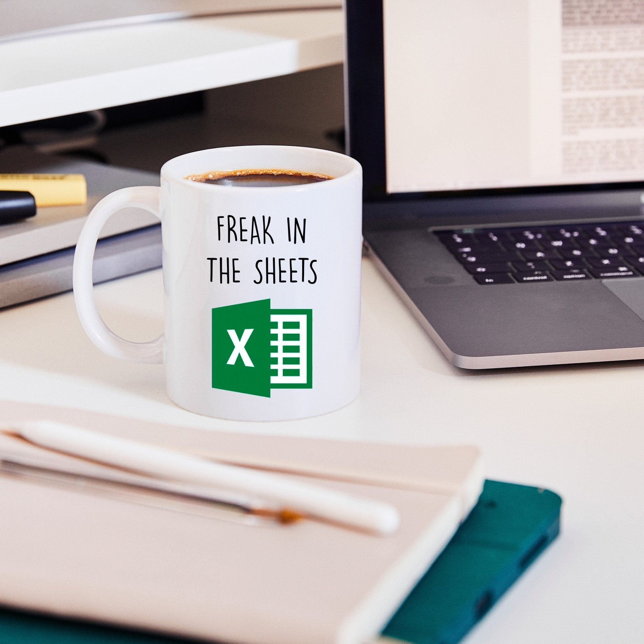 Freak in the sheets - finance mug - Prickly Cards