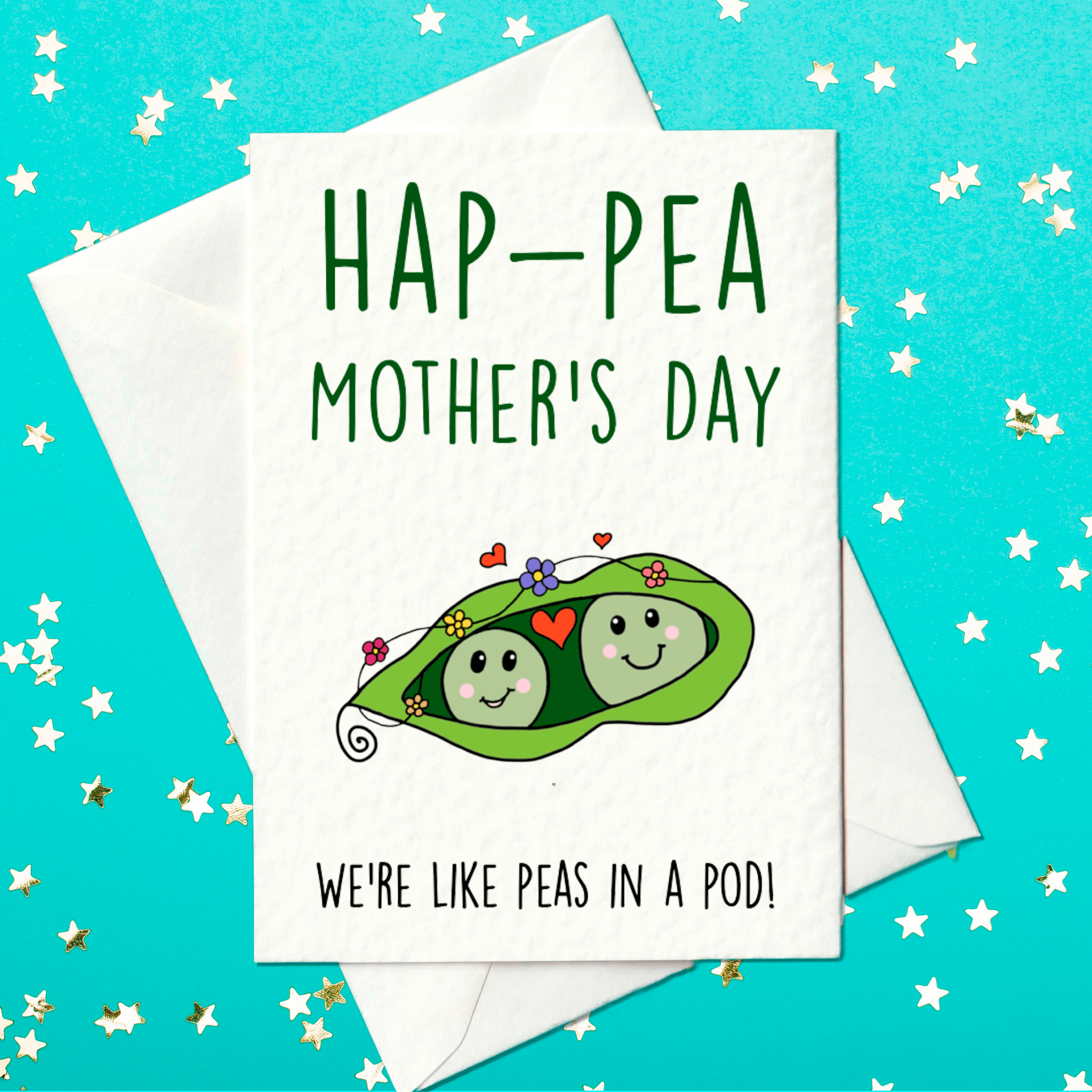 Hap-pea Mother's Day We're like peas in a pod - cure Mother's Day card