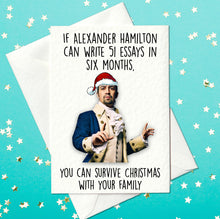 Load image into Gallery viewer, Alexander Hamilton Christmas Card - Hamilton The Musical 2021 Christmas Card