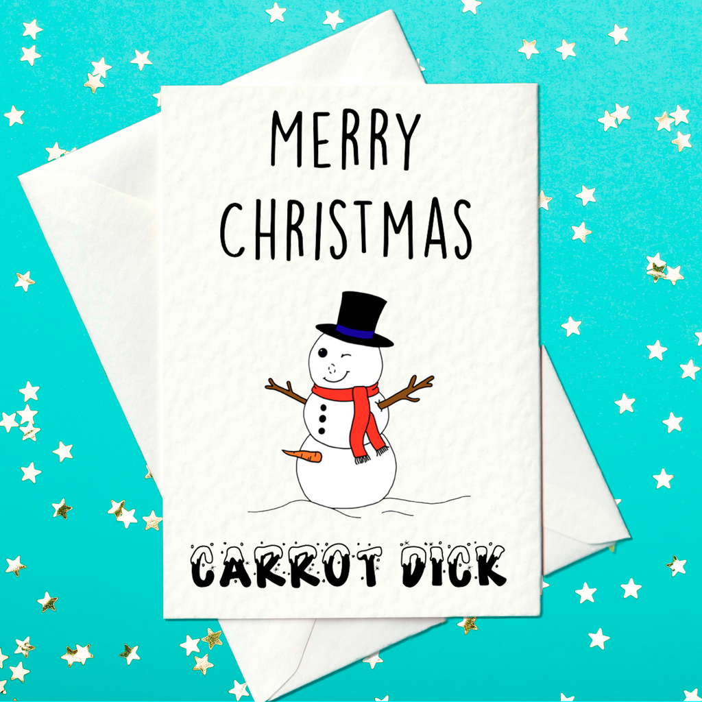 Merry Christmas Carrot Dick - Adult Christmas Card