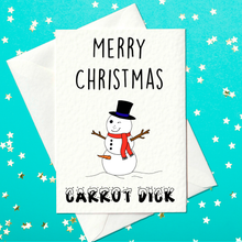 Load image into Gallery viewer, Merry Christmas Carrot Dick - Adult Christmas Card