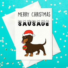 Load image into Gallery viewer, Merry Christmas Sausage - Funny Christmas Card