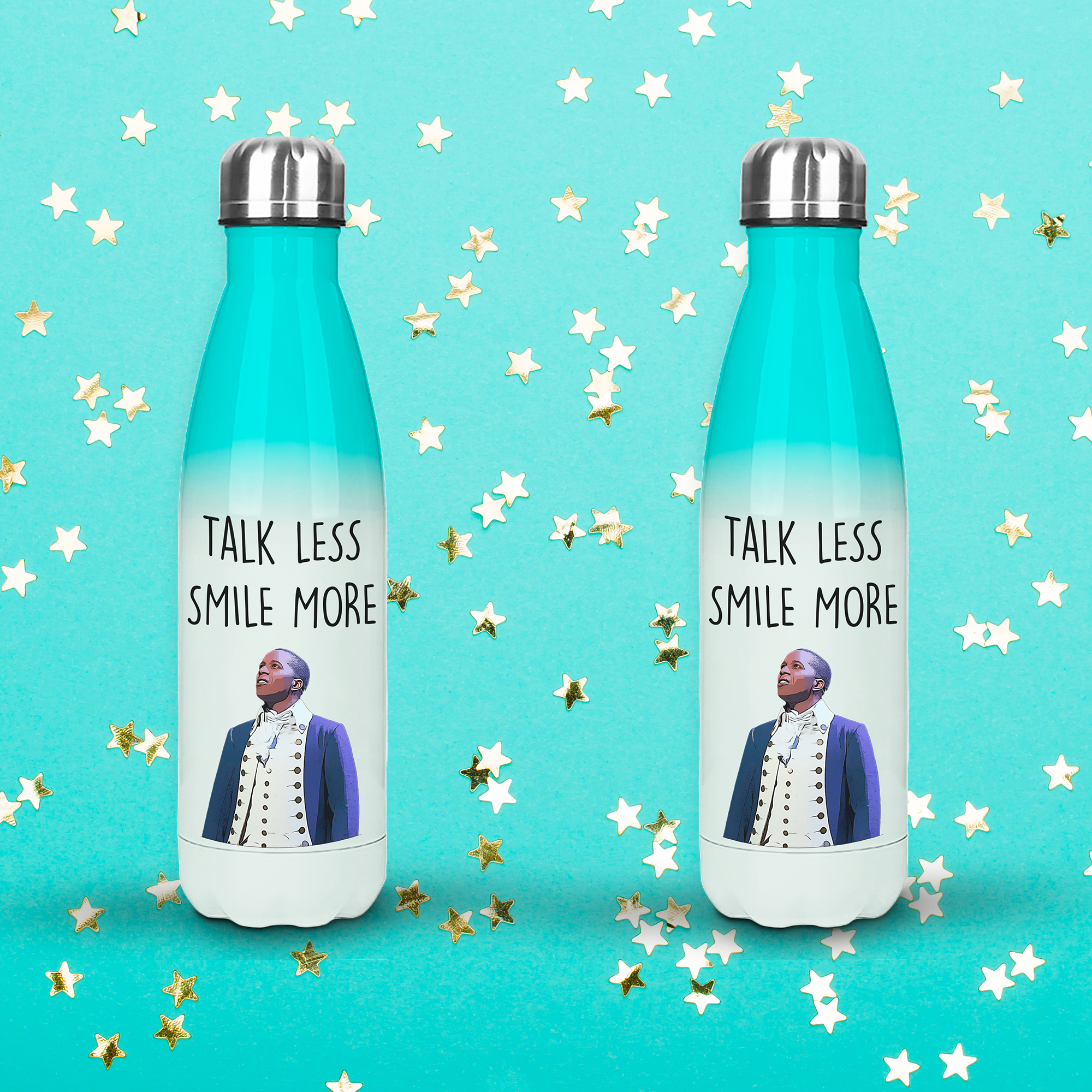 Talk Less, Smile More - Hamilton Water Bottle - Personalised Gift for Hamilton Musical Fans - Prickly Cards