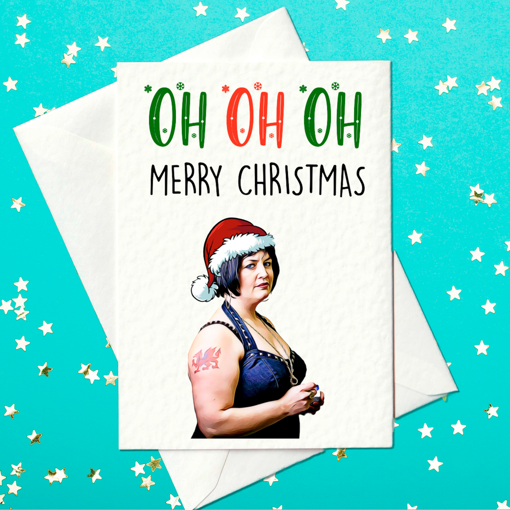 5 CARD PACK! Oh Oh Oh - Merry Christmas Funny Christmas Card