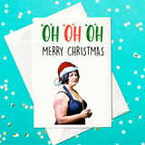 5 CARD PACK! Oh Oh Oh - Merry Christmas Funny Christmas Card