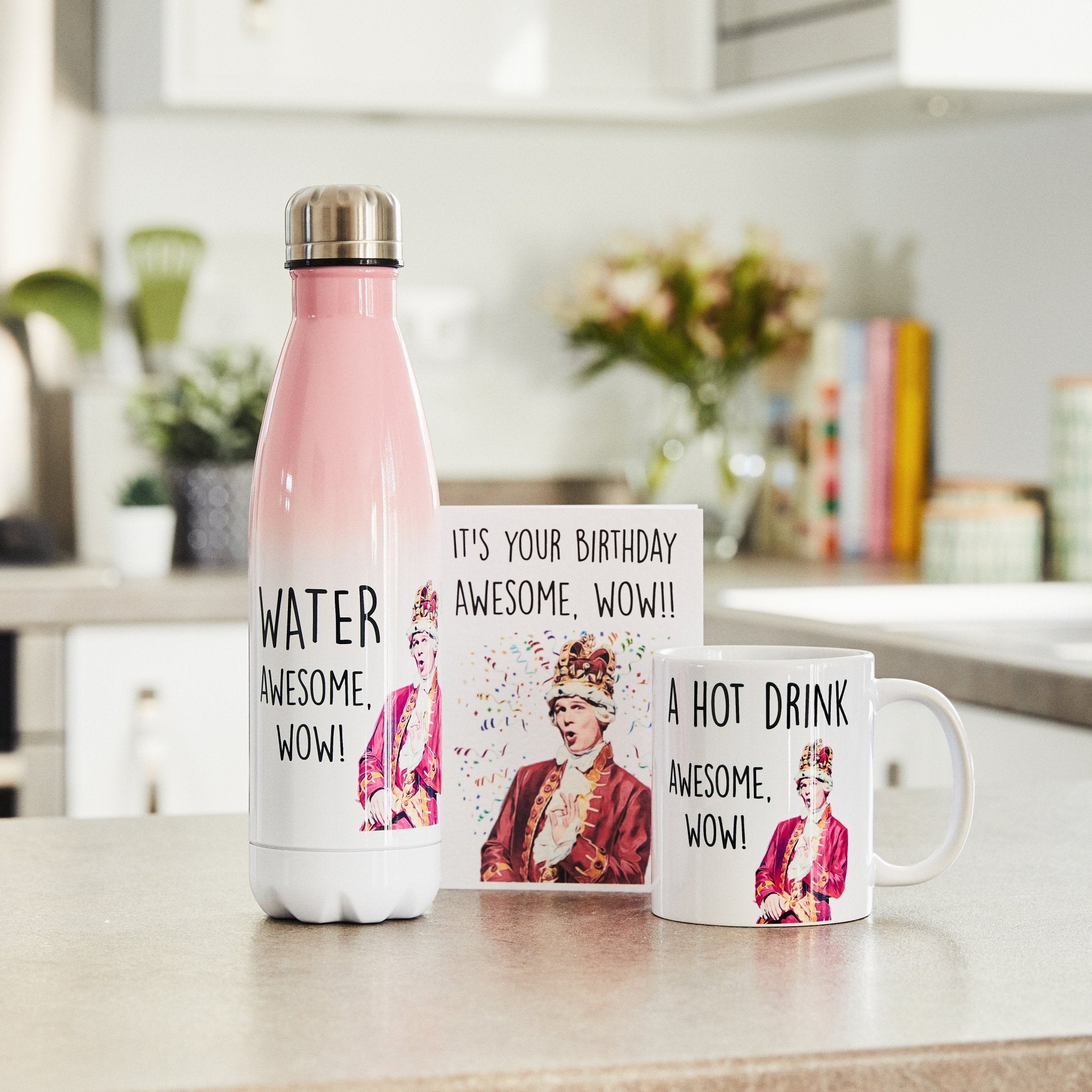 Water, Awesome Wow! Hamilton Water Bottle - Personalised Gift for Hamilton Musical Fans - Prickly Cards
