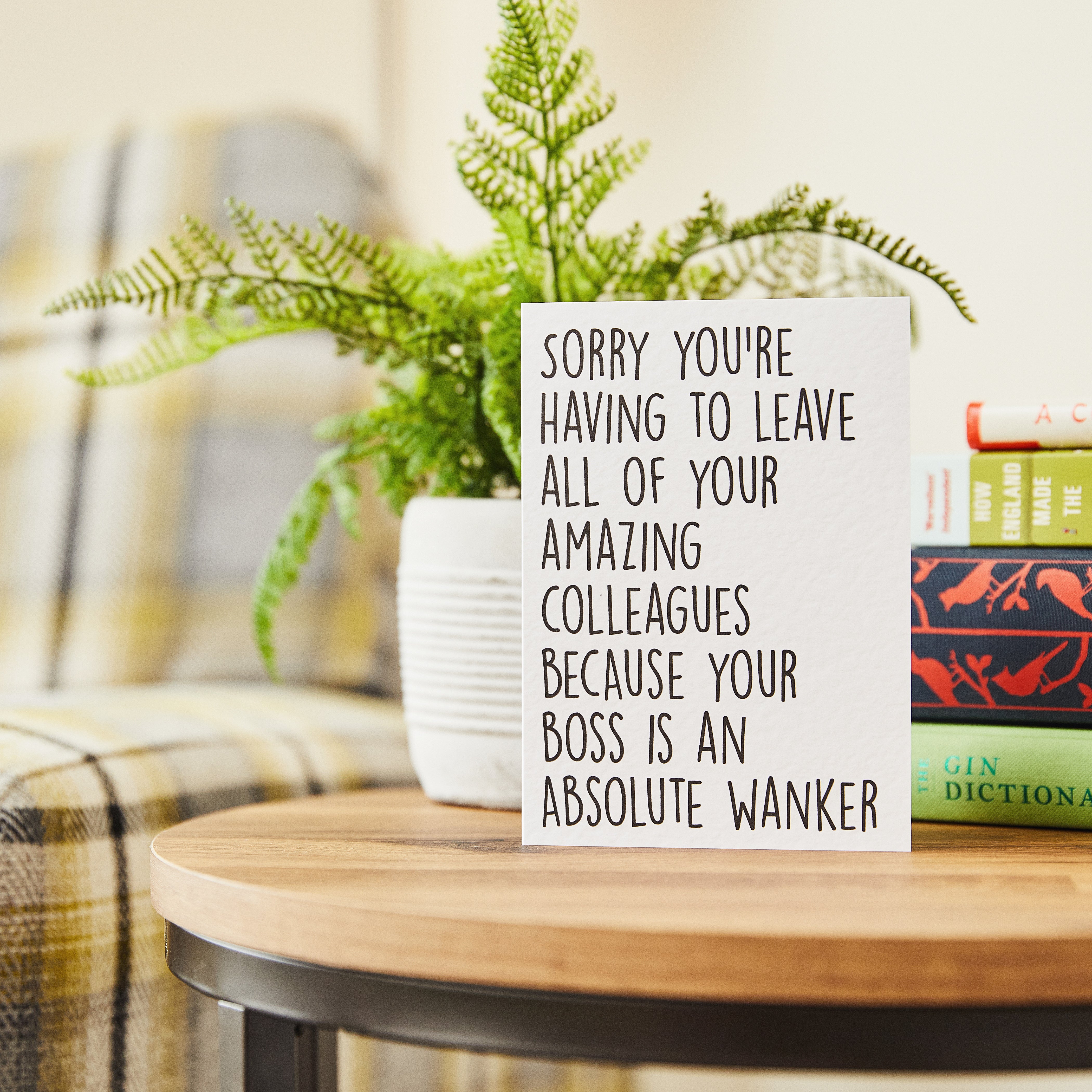 Sorry you're having to leave - your boss is an absolute wanker - Funny Leaving Card  - Prickly Cards