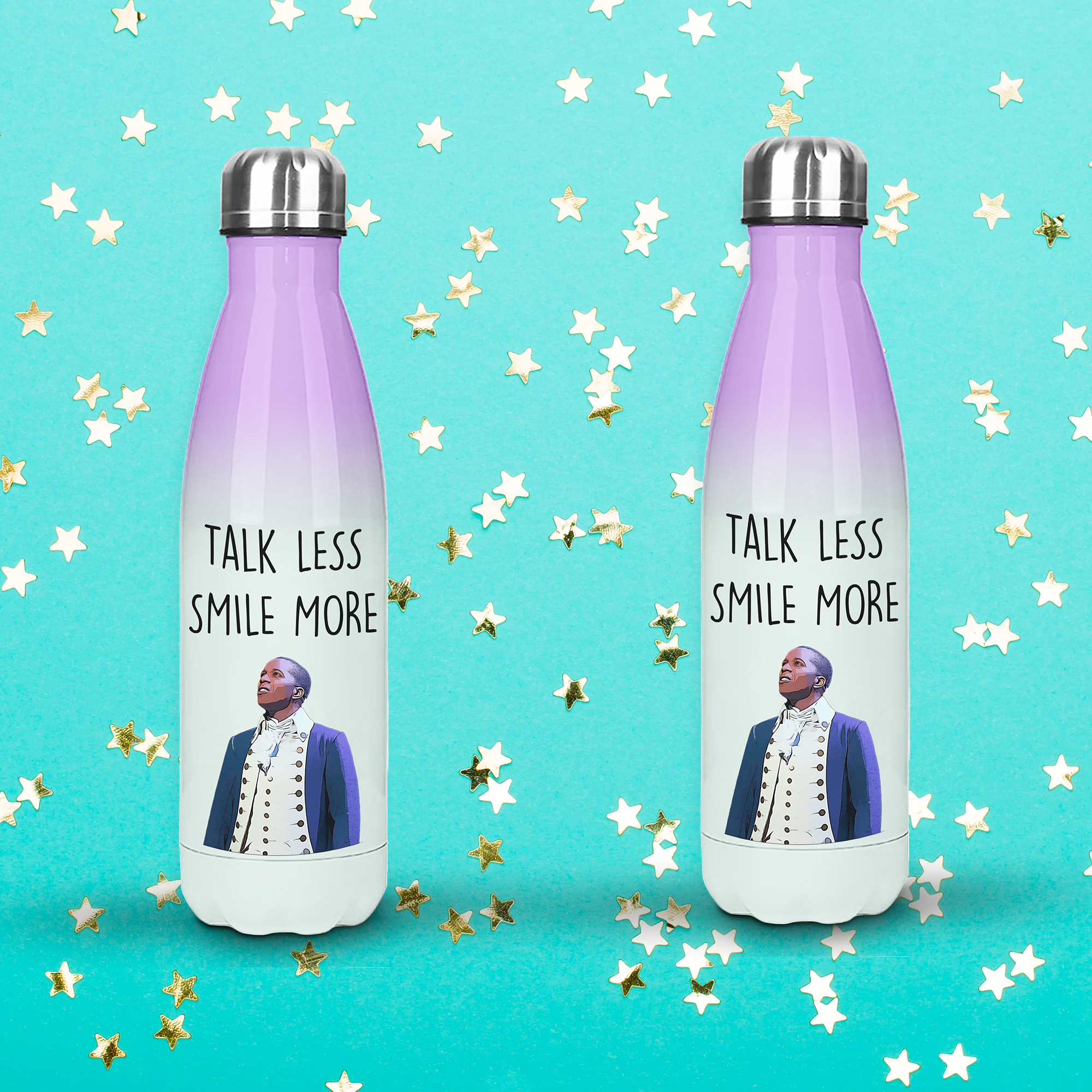 Hamilton Gift Water Bottle - Talk Less, Smile More Aaron Burr