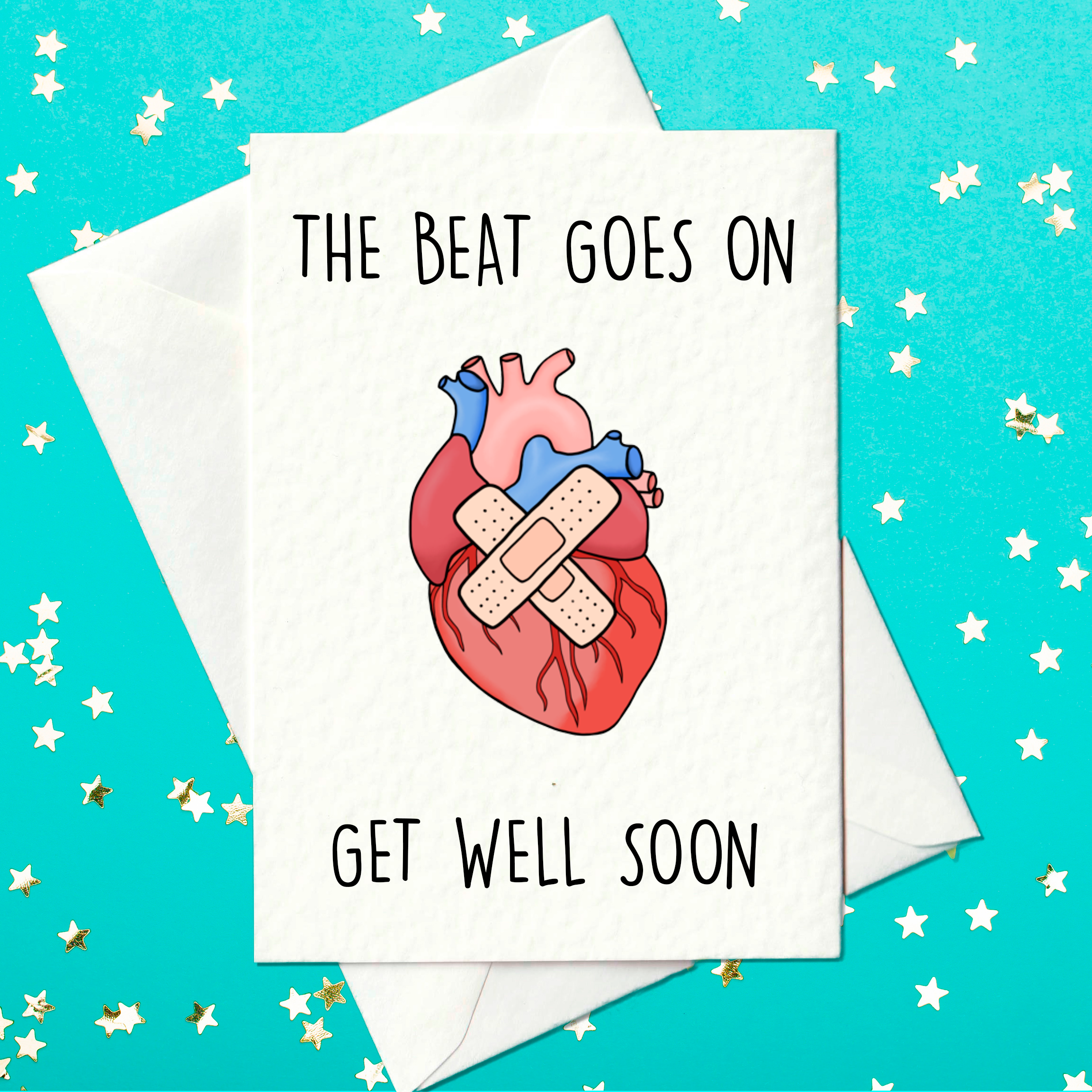 Get well soon card heart operation