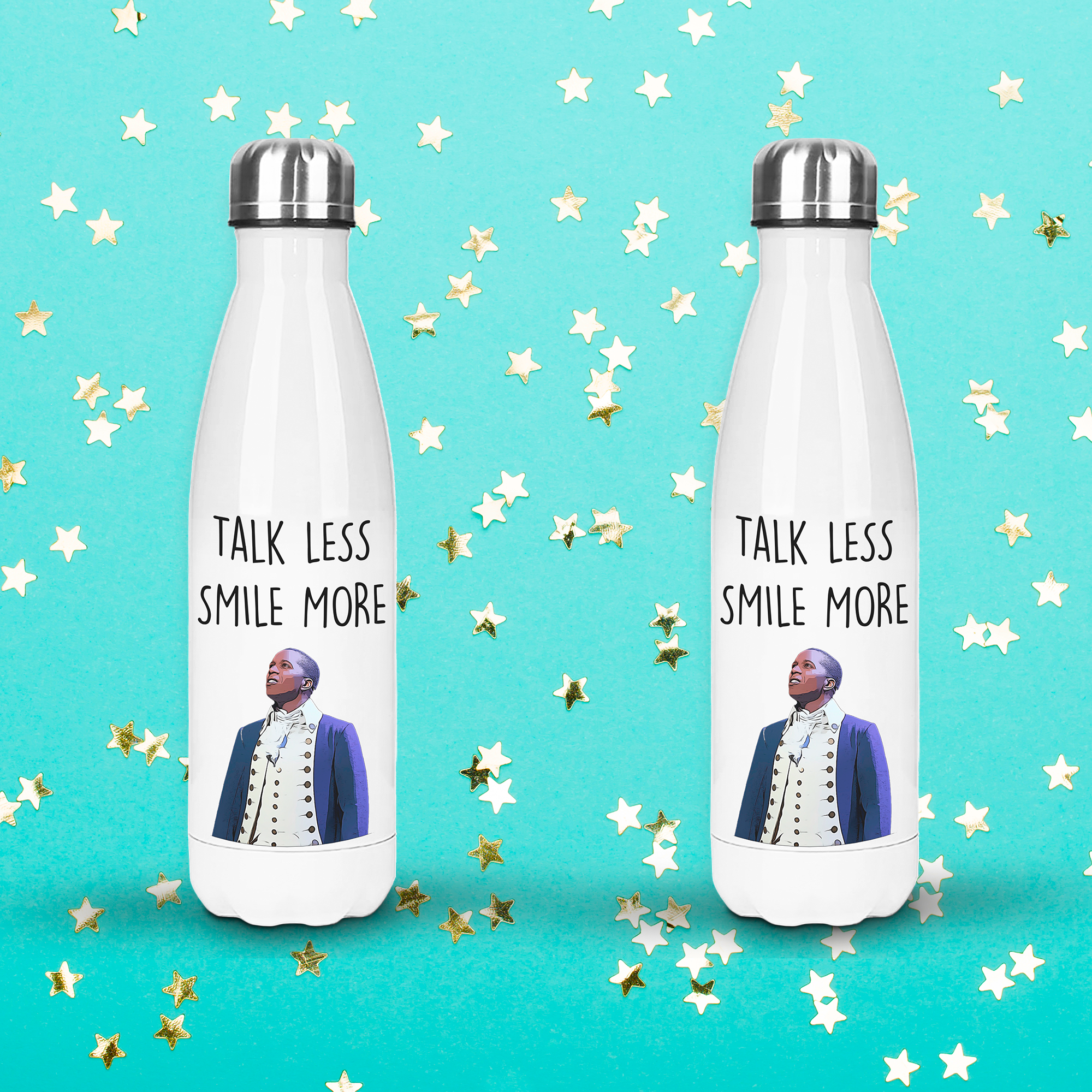 Hamilton Gift Water Bottle - Talk Less, Smile More Aaron Burr