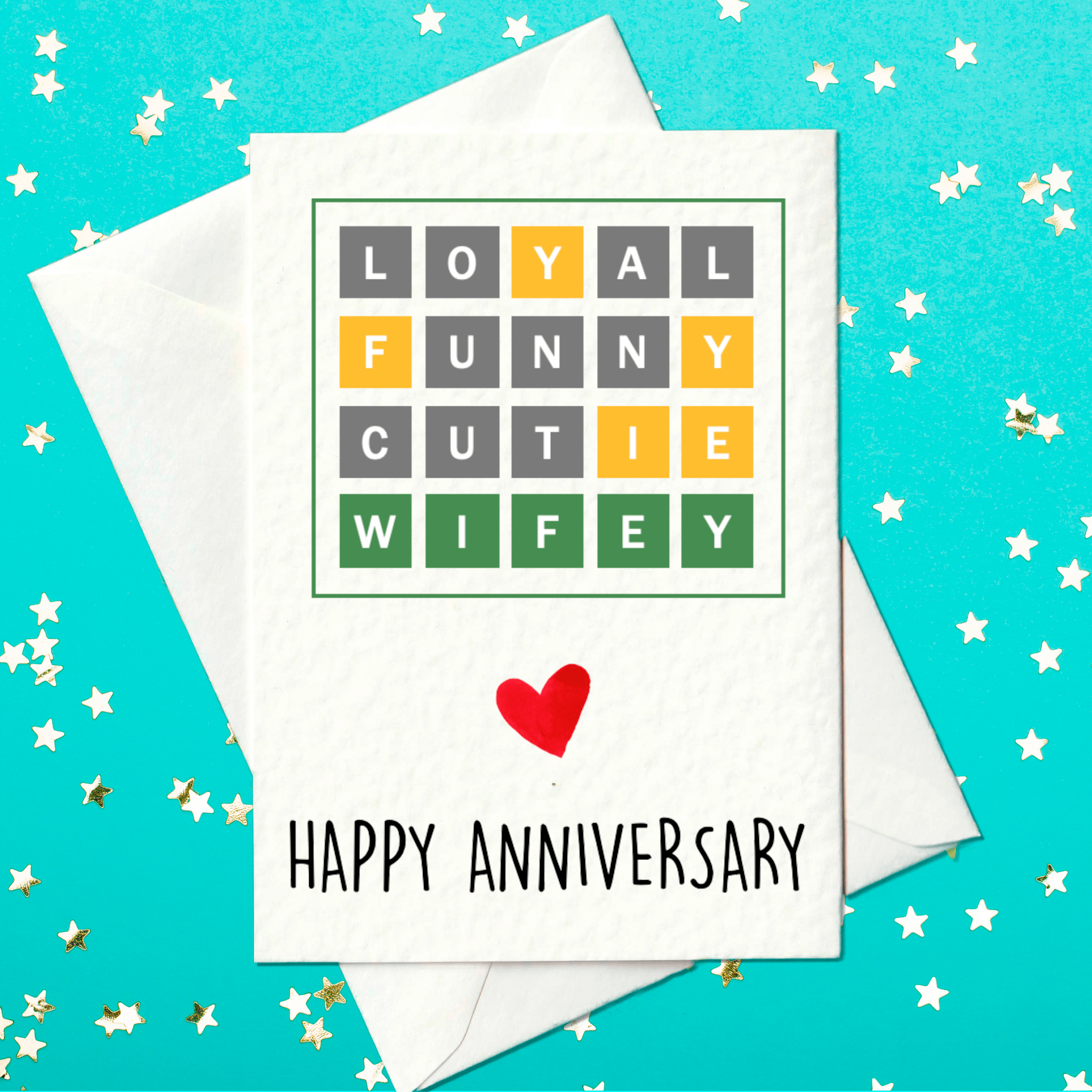 Wordle anniversary card - wifey