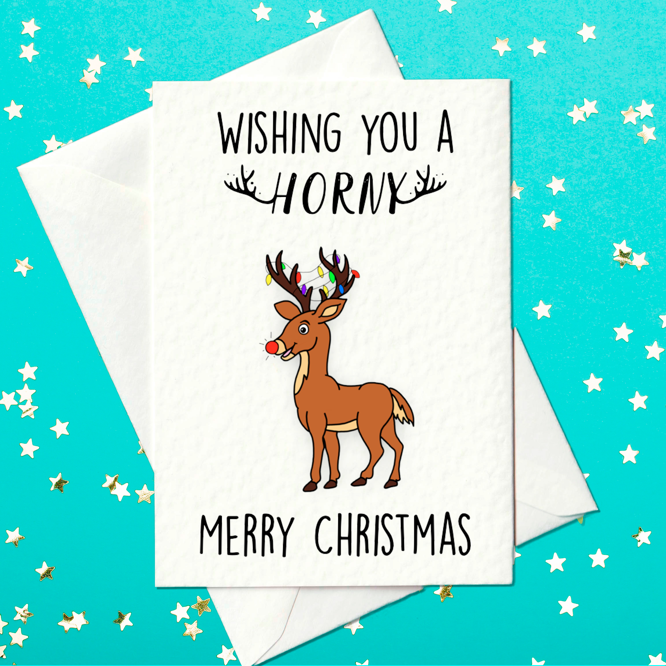 Wishing you a horny Christmas - rude Christmas card