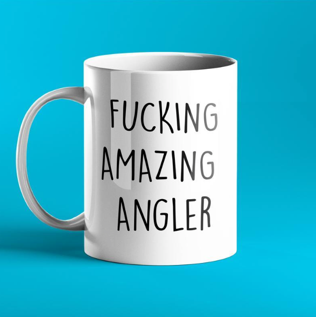 Personalised gift mug for anglers