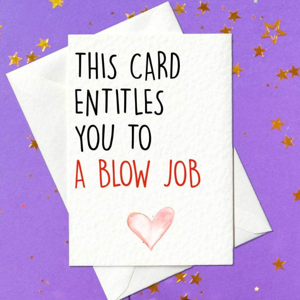 This card entitles you to a blow job - rude birthday cardThis card entitles you to a blow job - rude birthday card