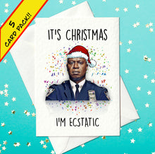 Load image into Gallery viewer, 5 CARD PACK! Brooklyn Nine-Nine Captain Holt Funny Christmas Cards (A6)