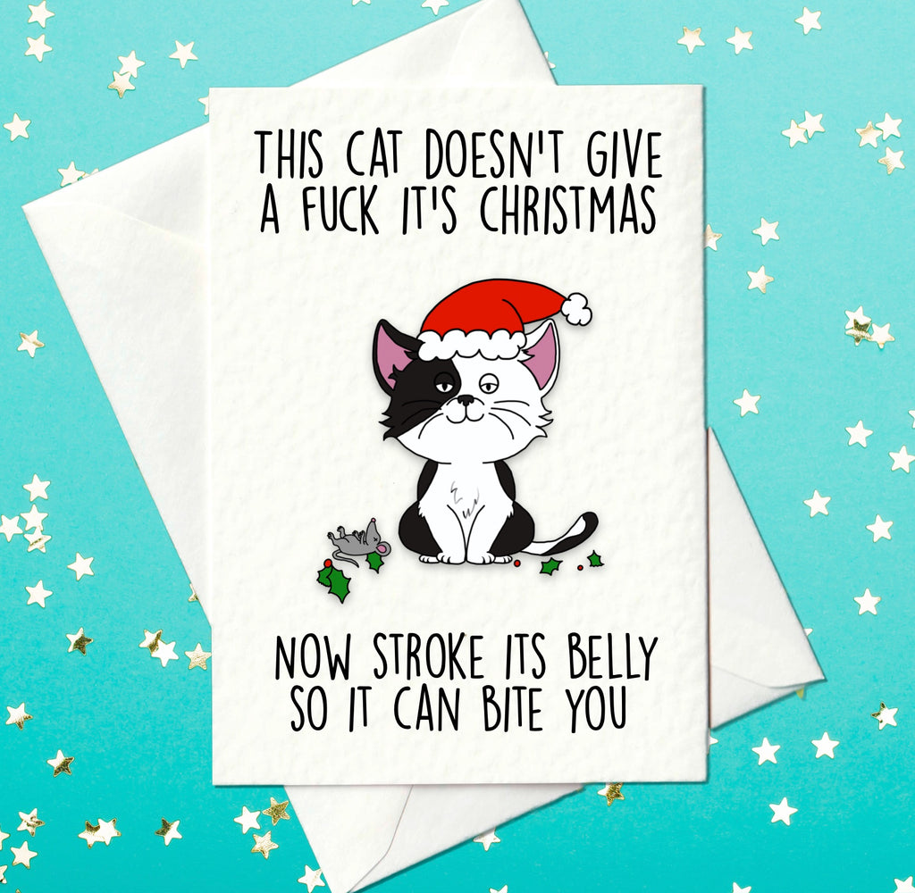 Funny Christmas card for cat fans