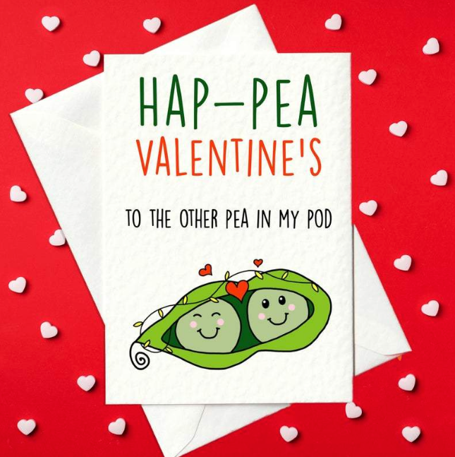 Hap-pea Valentine's To The Other Pea In My Pod - Cute Valentine's Day Card