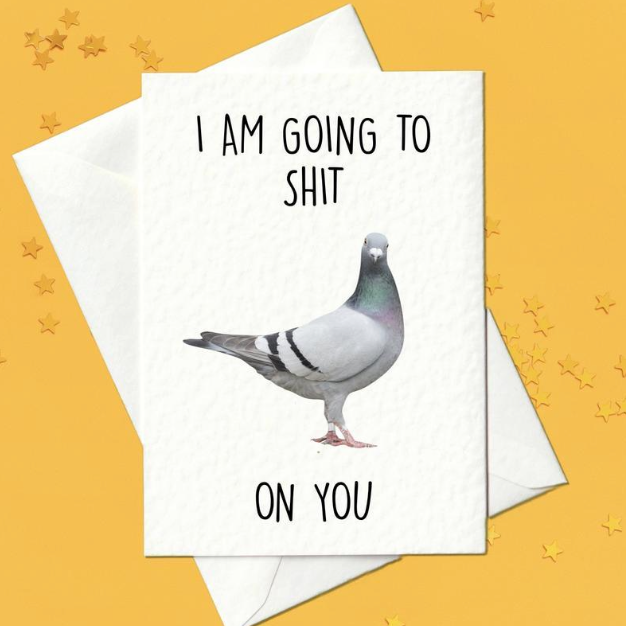 I Am Going To Shit On You - Funny Pigeon Card