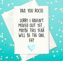 Load image into Gallery viewer, Funny Father&#39;s Day card from child who lives at home