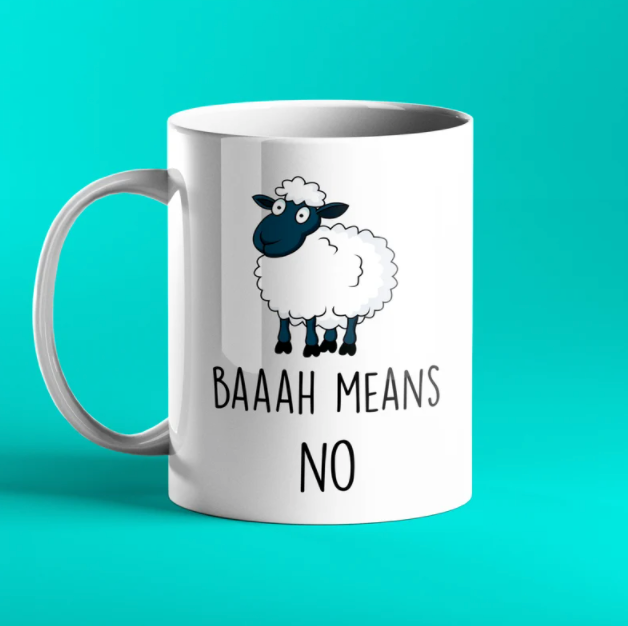Baah means no funny gift mug