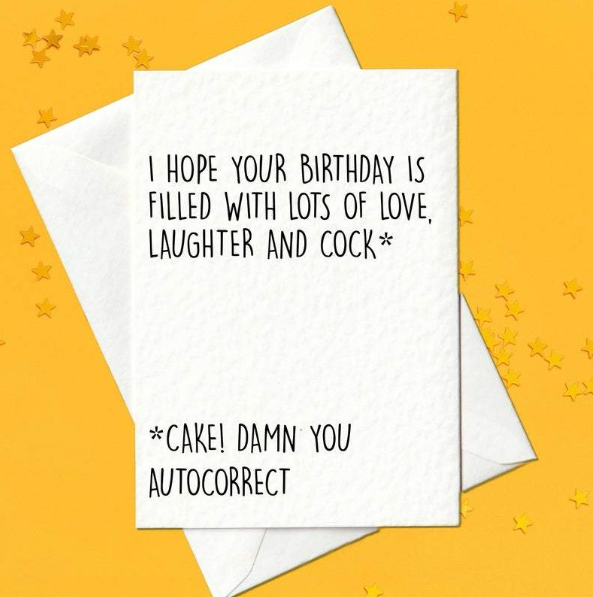 I hope your birthday is filled with lots of love, laughter and cock / cake card