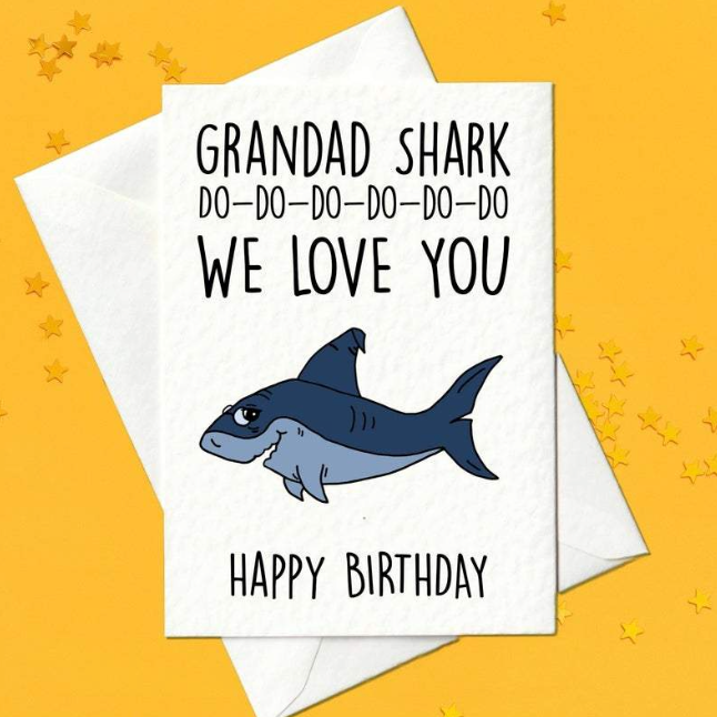 Grandad Shark - Funny Birthday Card For Grandad