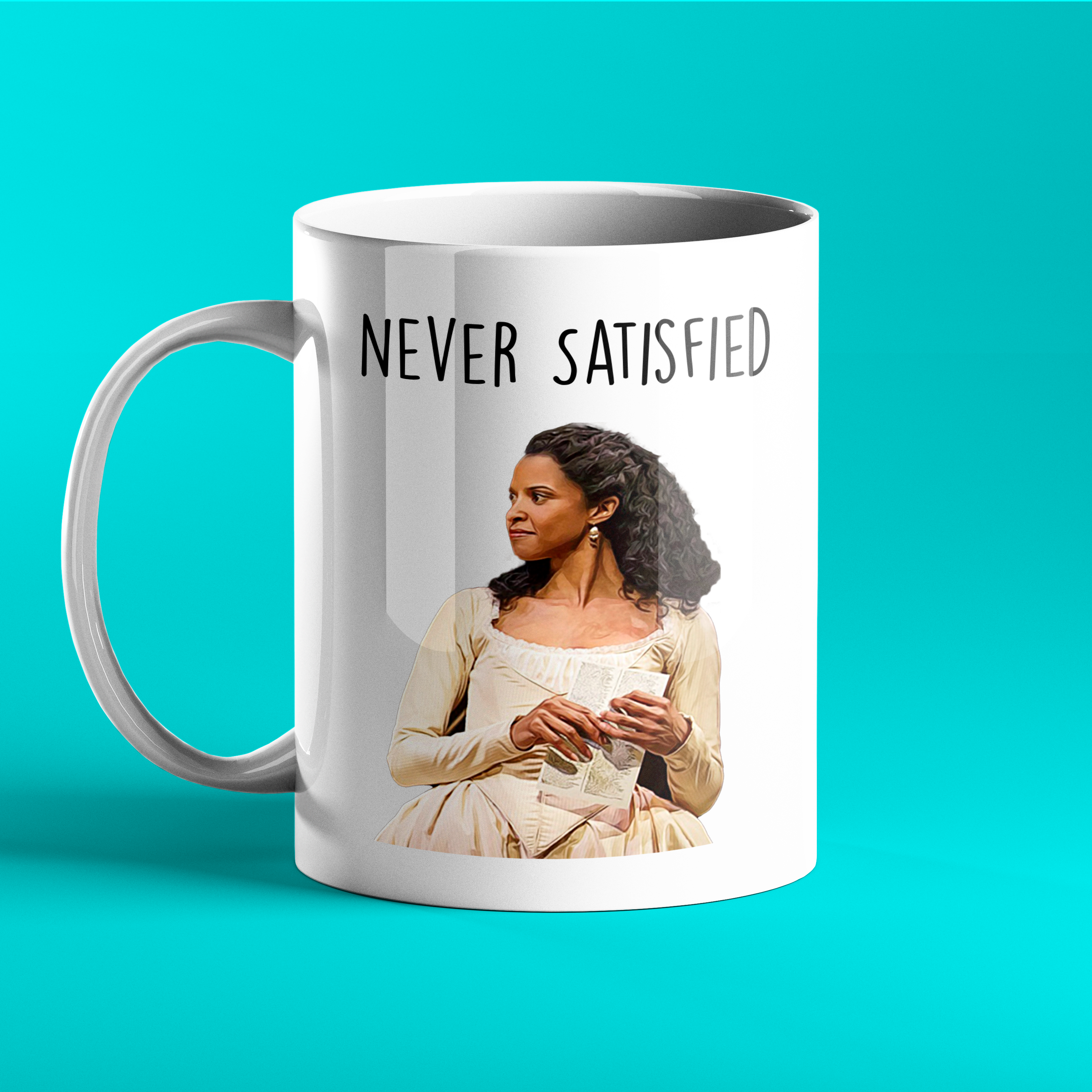 Hamilton personalised gift mug - Never Satisfied